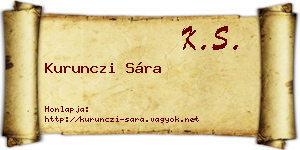 Kurunczi Sára névjegykártya