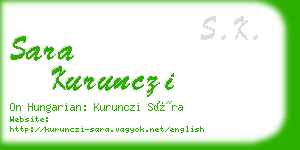 sara kurunczi business card